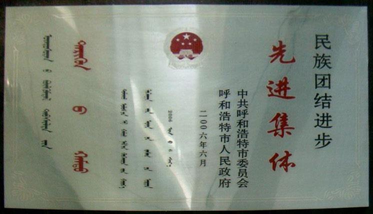 民族團(tuán)結(jié)進(jìn)步先進(jìn)集體